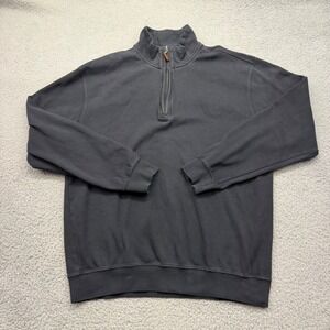 Jack Nicklaus Mens Size Large Black 100% Cotton 1/4 Zip Pullover Golf‎ Sweater